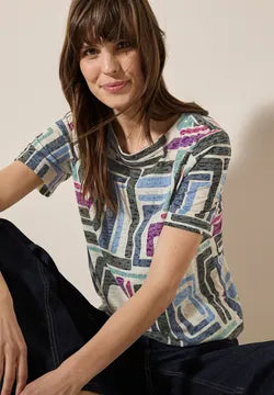 Cecil pattern burnout T Shirt 23119