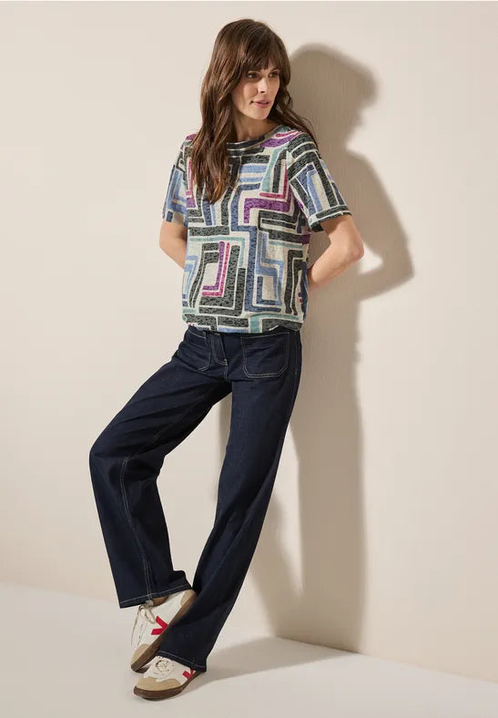 Cecil pattern burnout T Shirt 23119