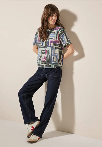 Cecil pattern burnout T Shirt 23119
