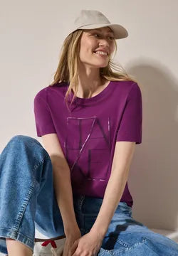Cecil cotton  Logo T Shirt in Navy or Anemone Pink  323125
