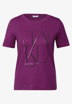 Cecil cotton  Logo T Shirt in Navy or Anemone Pink  323125
