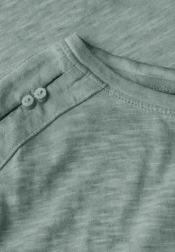 Cecil cotton T shirt with Shoulder button Detail  323365 Green