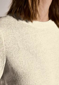 Cecil Knit Look Glitter T shirt in Soft Beige 323722