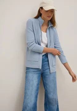 Cecil Cotton Blend textured Zip sweatshirt  with pockets 323723
