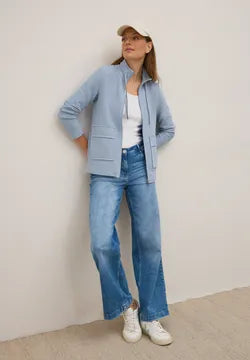 Cecil Cotton Blend textured Zip sweatshirt  with pockets 323723