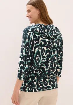 Cecil Cotton Blend Printed hoody in green  323866