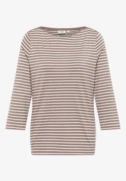 Cecil 3/4 sleeve cotton blend Top. Navy or Cocoa 323885