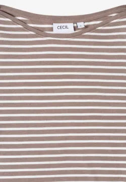 Cecil 3/4 sleeve cotton blend Top. Navy or Cocoa 323885