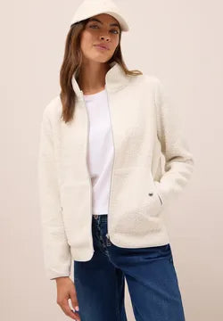 Cecil Teddy Fleece with full zip and no hood  in Vanilla