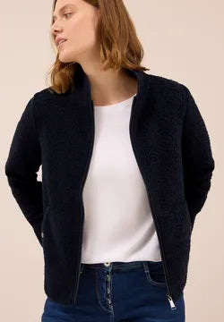 Cecil Teddy Fleece with full zip and no hood  in Navy