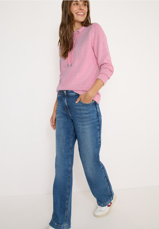 Cecil Melange Funnel neck Top in Chocolate Mouse or Dark Blossom 324153