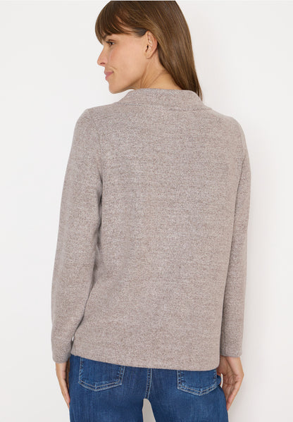 Cecil Melange Funnel neck Top in Chocolate Mouse or Dark Blossom 324153