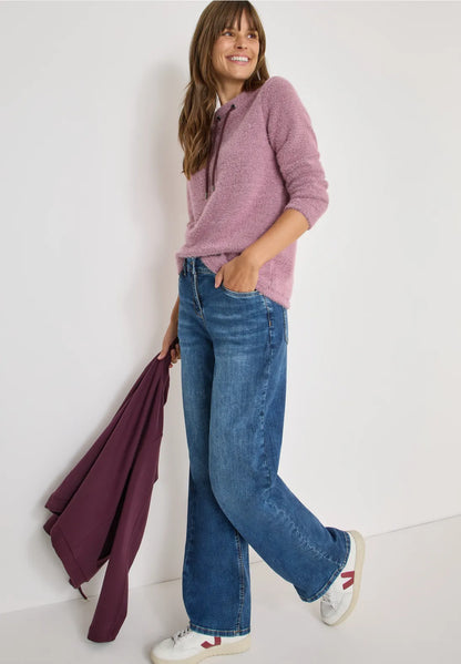 Cecil Featheryarn jumper in Eggplant red or Soft Beige  324155