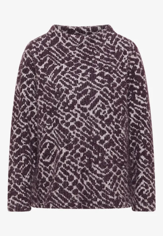 Cecil Cozy Feather Yarn Jumper with funnel neckline  324159