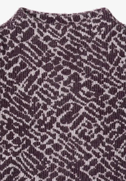 Cecil Cozy Feather Yarn Jumper with funnel neckline  324159