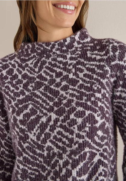 Cecil Cozy Feather Yarn Jumper with funnel neckline  324159