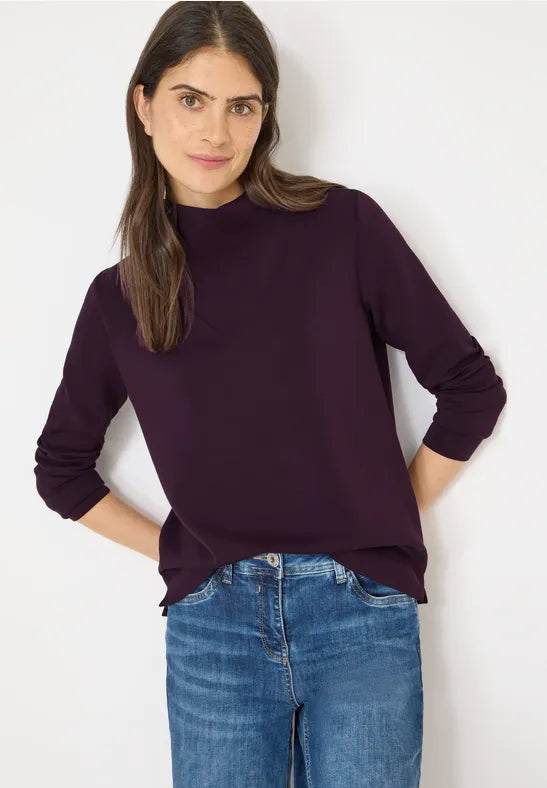 Cecil Soft Modal Sweatshirt with funnel neckline