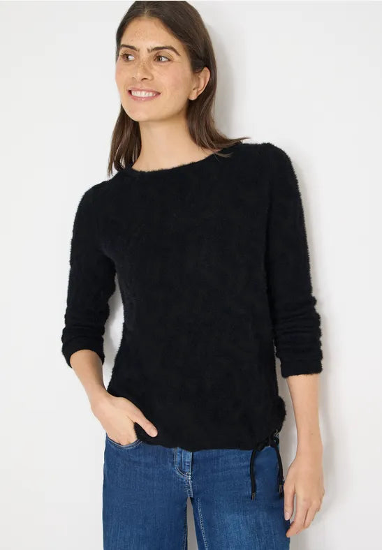 Cecil Feather yarn knit with jacquard pattern and drawstring 324280