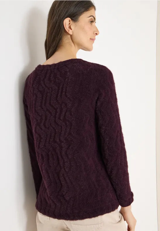 Cecil Feather yarn knit with jacquard pattern and drawstring 324280
