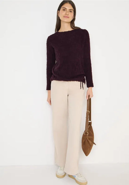 Cecil Feather yarn knit with jacquard pattern and drawstring 324280