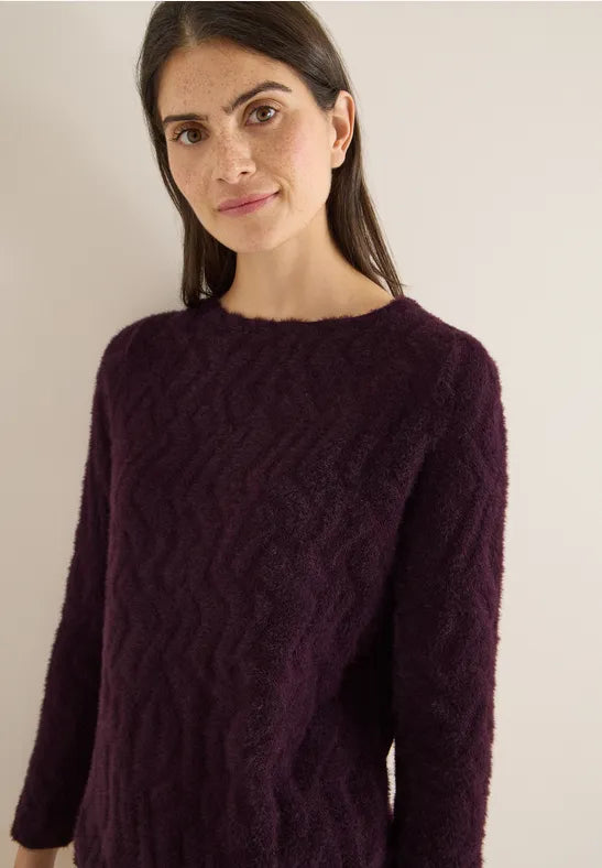Cecil Feather yarn knit with jacquard pattern and drawstring 324280