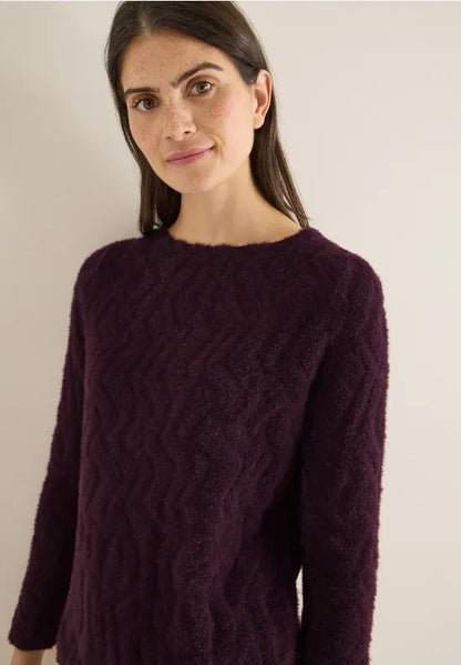 Cecil Feather yarn knit with jacquard pattern and drawstring 324280