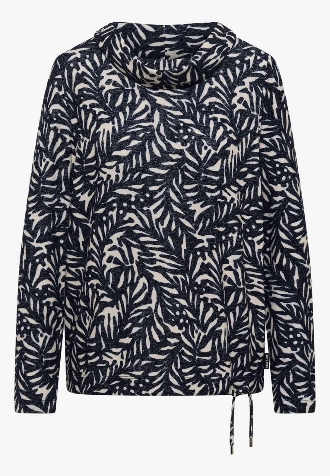 Cecil Cosy feel Cowl neck sweatshirt in Navy print 324555 Navy