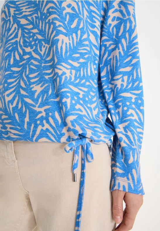 Cecil Cosy Feel Cowl Neck Sweatshirt in Fountain Blue 324555