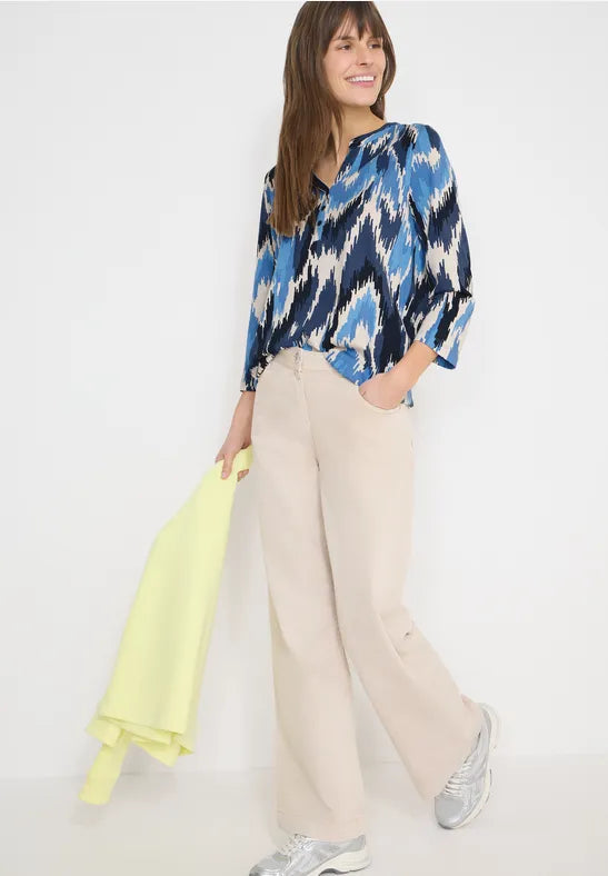 Cecil blue mix print top 324646