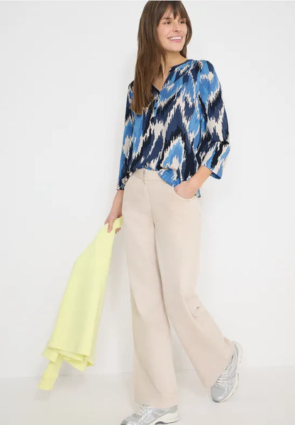 Cecil blue mix print top 324646