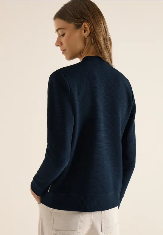 Cecil  Navy zip up Ottoman sweatshirt 324650
