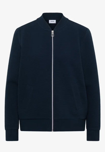 Cecil  Navy zip up Ottoman sweatshirt 324650