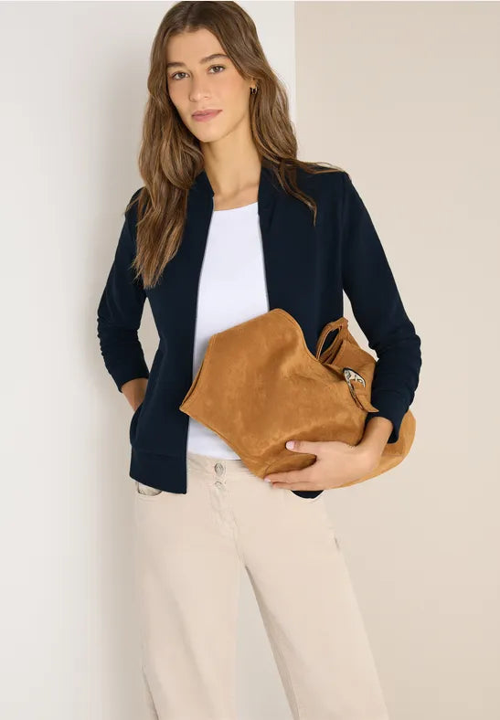 Cecil  Navy zip up Ottoman sweatshirt 324650