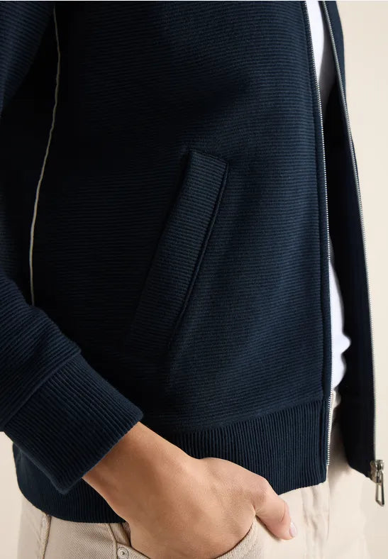 Cecil  Navy zip up Ottoman sweatshirt 324650