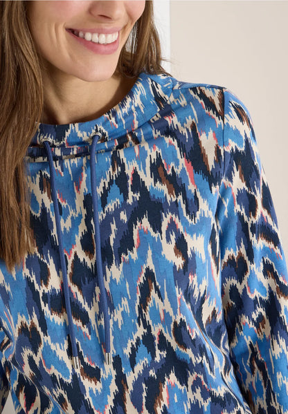 Cecil Funnel neck Sweatshirt in Navy Print 324666