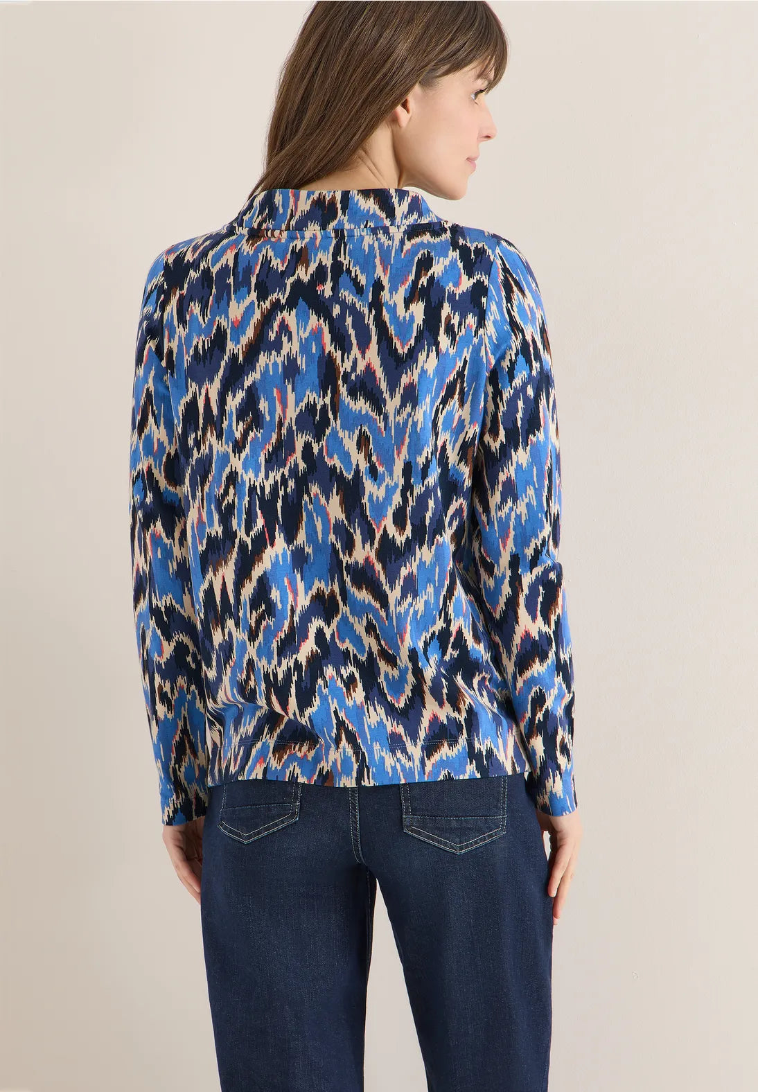 Cecil Funnel neck Sweatshirt in Navy Print 324666