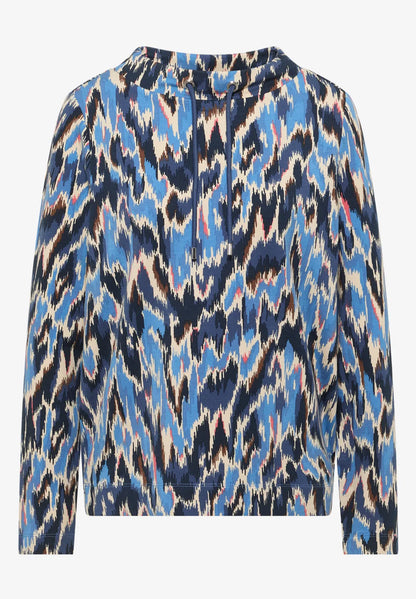 Cecil Funnel neck Sweatshirt in Navy Print 324666