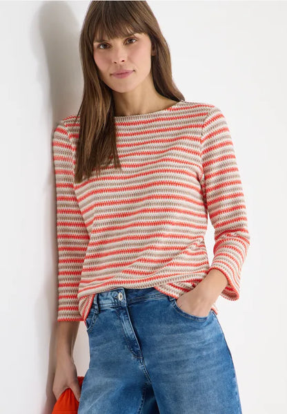 Cecil striped textured top 324668