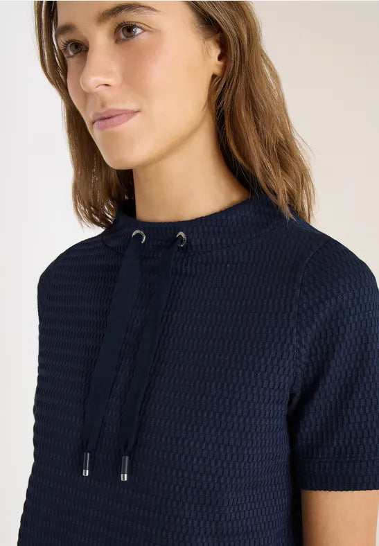 Cecil Shirt with funnel neck in a two-tone look M in Pink or Navy  324809