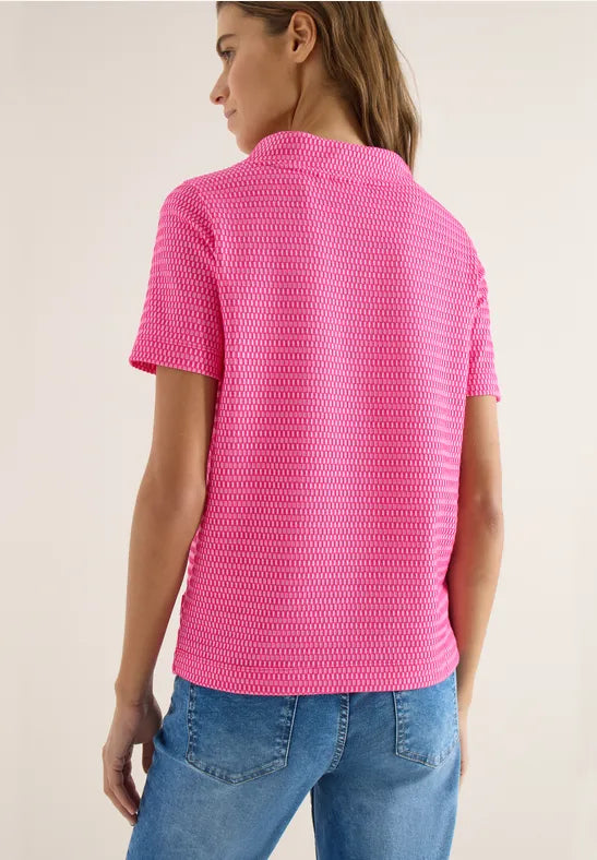 Cecil Shirt with funnel neck in a two-tone look M in Pink or Navy  324809