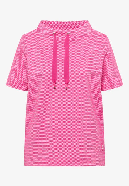 Cecil Shirt with funnel neck in a two-tone look M in Pink or Navy  324809