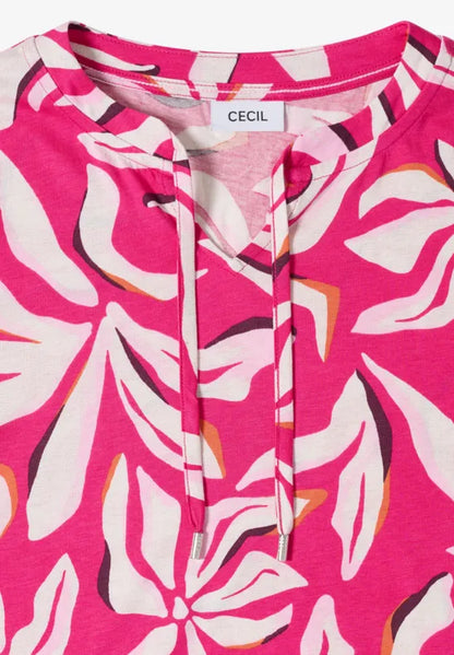 Cecil Shirt with split neck,straight hem and print324814