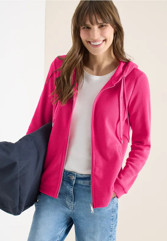 Cecil Long-sleeved jacket with hood and pockets in Pink Or navy  324827