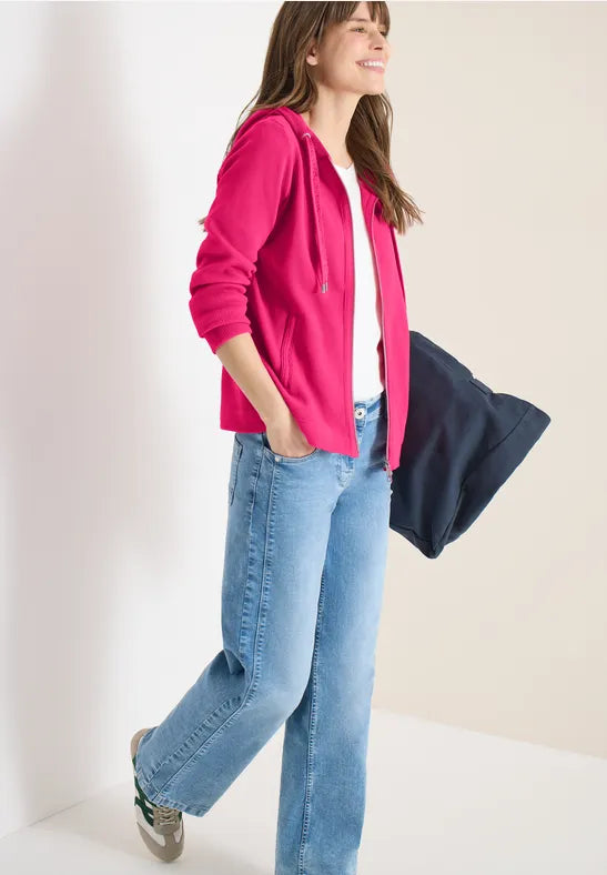 Cecil Long-sleeved jacket with hood and pockets in Pink Or navy  324827