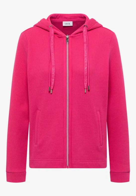 Cecil Long-sleeved jacket with hood and pockets in Pink Or navy  324827