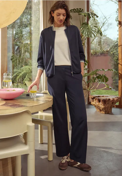 Cecil Jersey zip jacket with contrast cuff and collar  324854