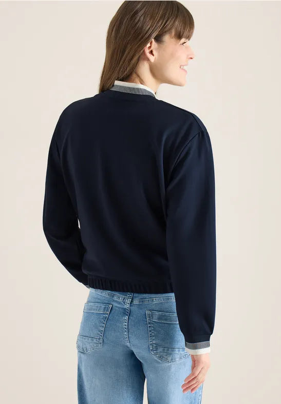 Cecil Jersey zip jacket with contrast cuff and collar  324854
