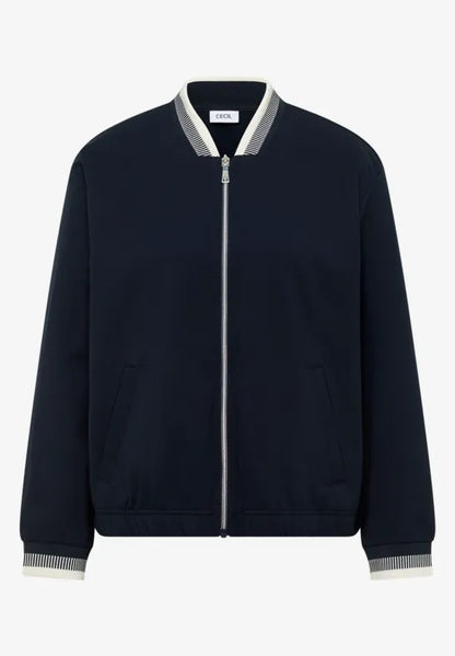 Cecil Jersey zip jacket with contrast cuff and collar  324854