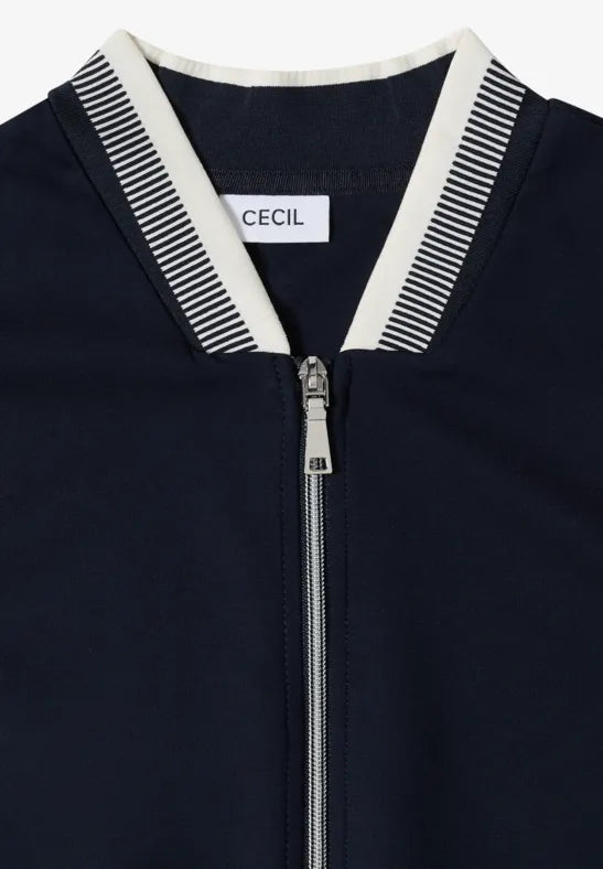 Cecil Jersey zip jacket with contrast cuff and collar  324854