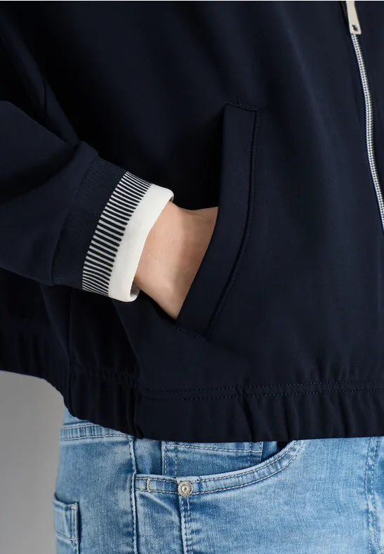 Cecil Jersey zip jacket with contrast cuff and collar  324854